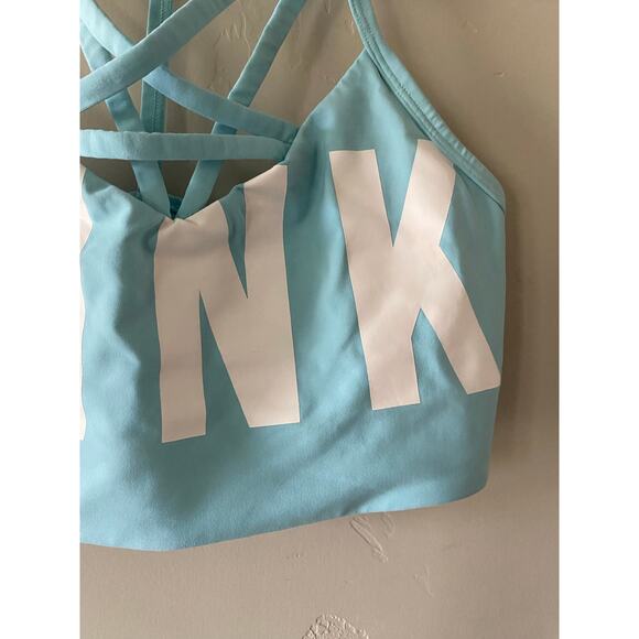 Victorias Secret PINK Ultimate Unlined Blue Sports Bra- Size Small - Picture 3 of 5